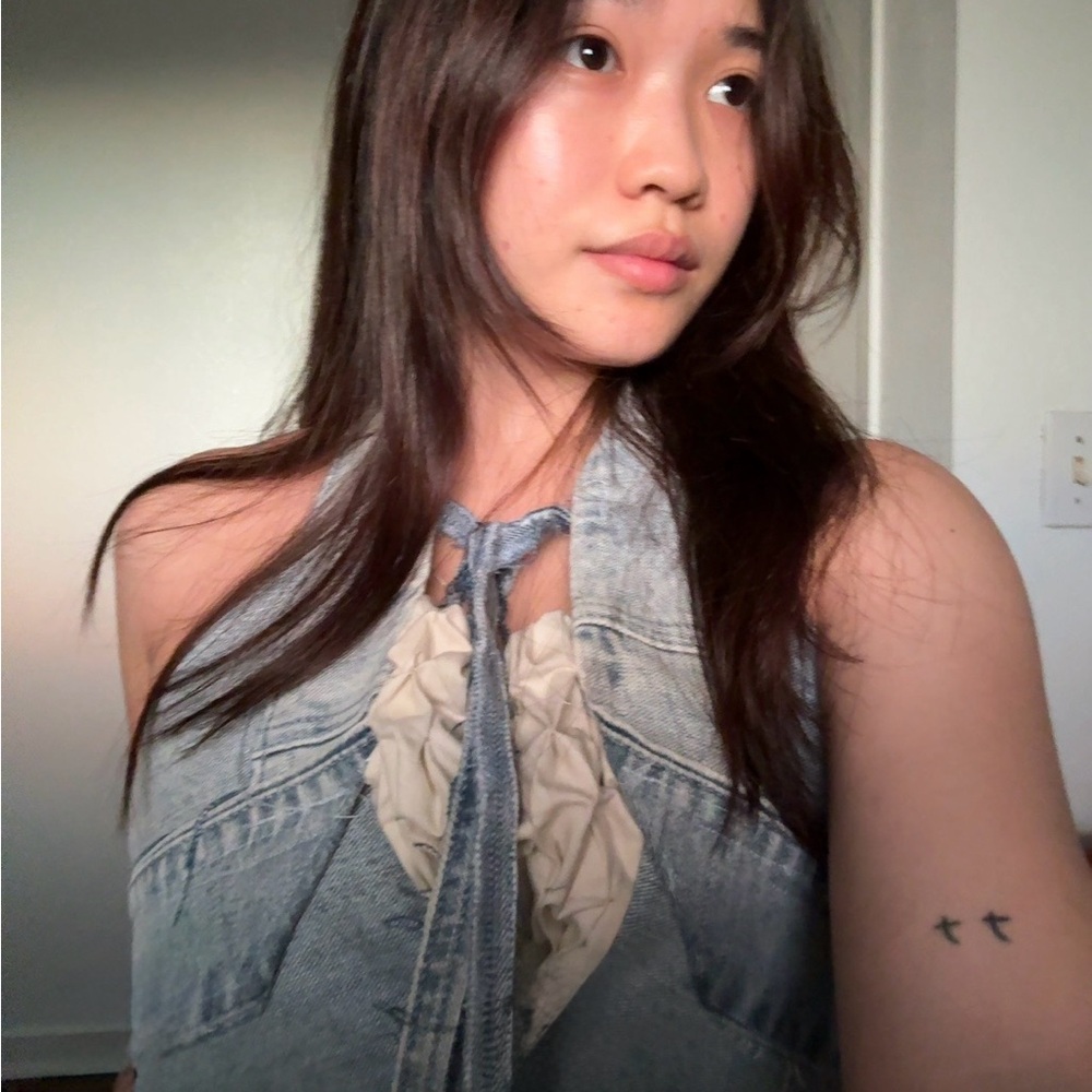 Denim and Cream Coach Tank Top🦄